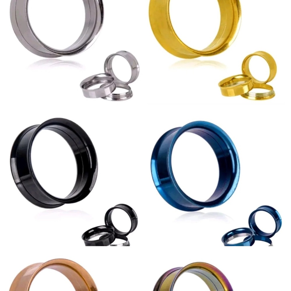 Stainless Steel Double Flared Ear Tunnels - 1 Pair - NEW